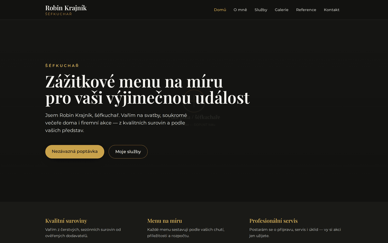 Náhled webu: Robin Krajník
